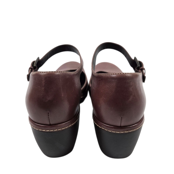 Ecco Brown Leather Ankle Strap Mary Jane Shoes - Picture 8 of 13